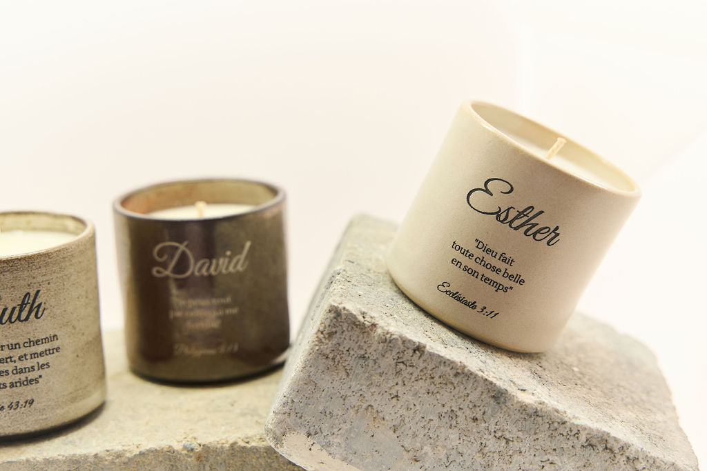 Bougie ESTHER - Parfumée Vanille Caramel